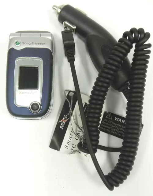 Sony Ericsson Z525a - Blue ( AT&T ) Cellular Flip Phone - Bundled