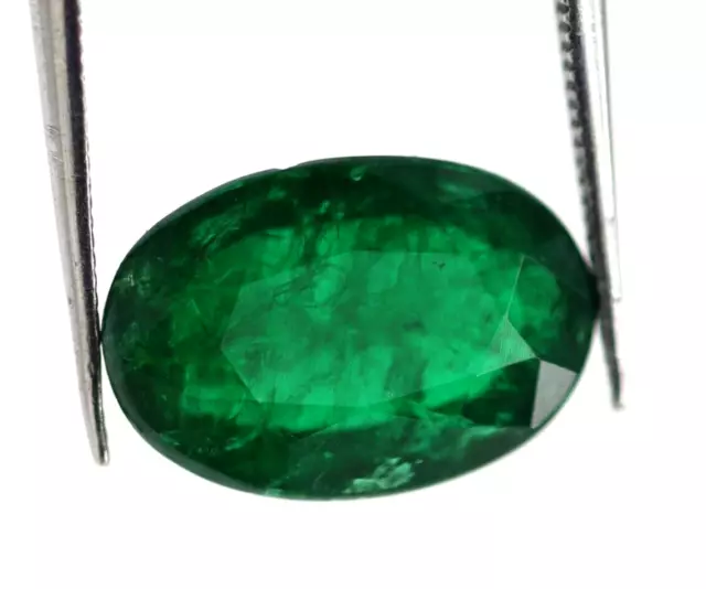 Natural Dark Green Emerald 11 x 7 MM Oval Cut Big Size Loose Gemstone 2.93 Ct