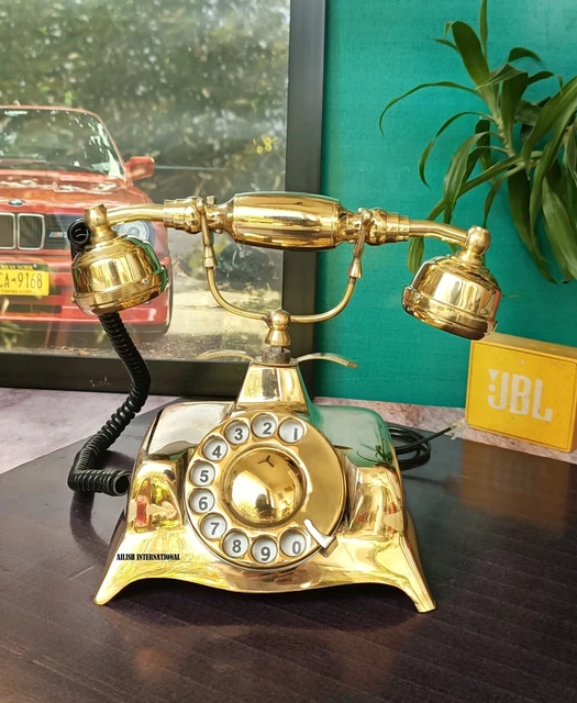 Solid Brass Antique Landline Maharaja Handmade Telephone