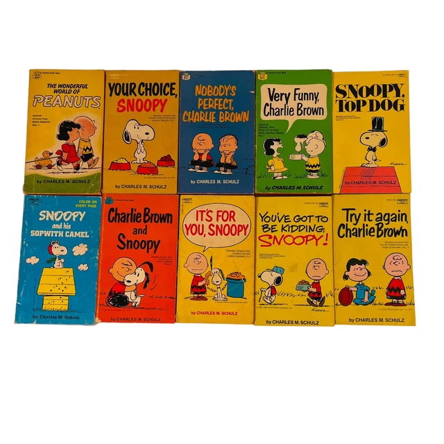 LOT 10 PEANUTS Paperback Books Charles Schulz Charlie Brown Snoopy Lucy