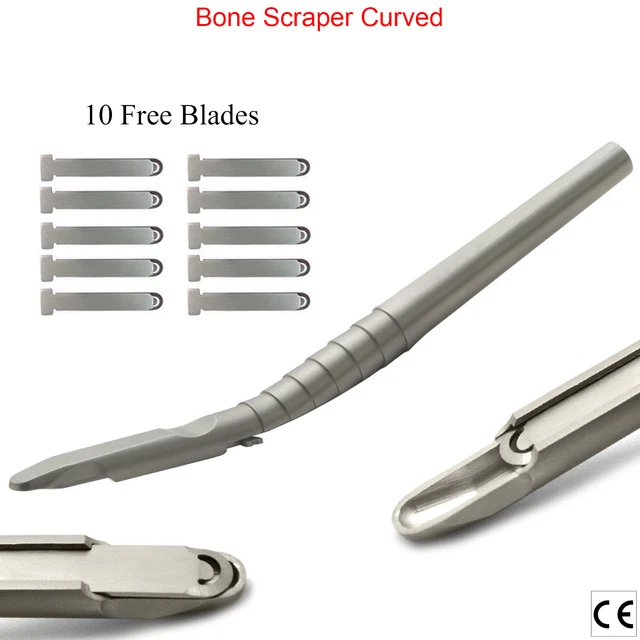 BONE GRAFTING SCRAPER Harvester Curved Implant Instruments Free Pack ...