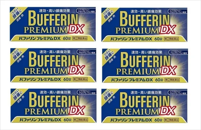 6 cajas BUFFERIN PREMIUM DX 60 tabletas para alivio del dolor de cabeza Japón