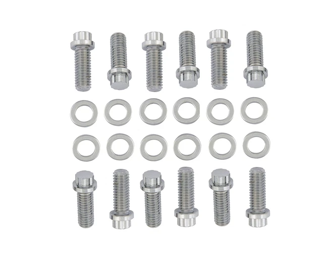 Mr. Gasket 5003 Mr. Gasket Intake Manifold Bolt Set - Chrome - 12-Point