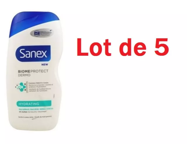 Lot de 5 Gel Douche Sanex BioMeProtect Dermo Hydratant - 5 x 450 ml