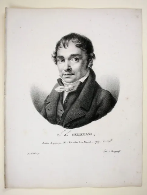 G. BURGGRAAFF (*1801), Pierre J. Hellemans, um 1830, Lithographie Romantik