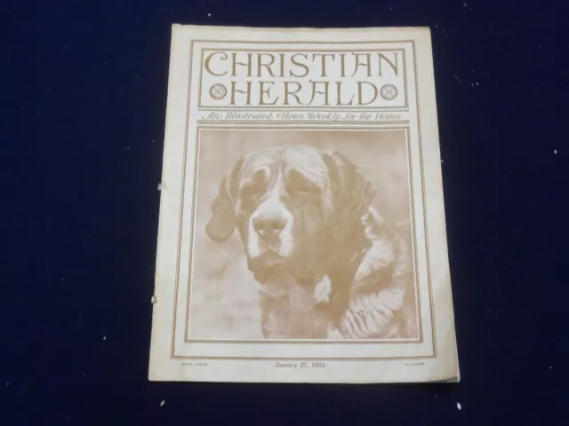 1923 January 27 Christian Herald Magazine - Illustrated Dog Cover - St 6604