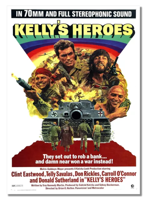 Kellys Heroes American War Film Advert Poster Eastwood Cinema Stars Picture 2