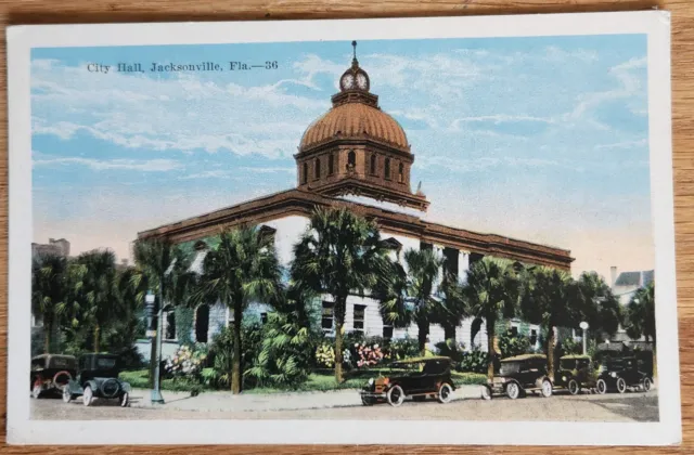 City Hall Jacksonville Florida FL Postcard 1920s Unused EC Kropp