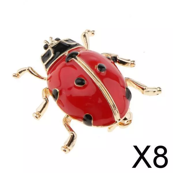 8X Broche Insecte Insecte Coccinelle En émail Broche Femmes Hommes Bijoux