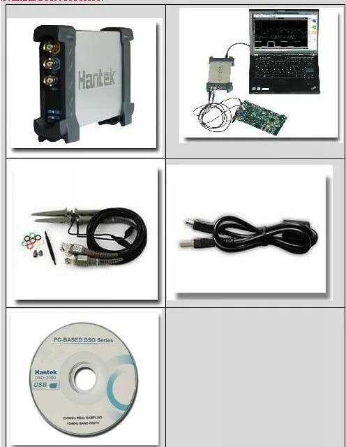 New Hantek6022BE PC USB 2CH Digital Oscilloscope 20MHz 48M 3