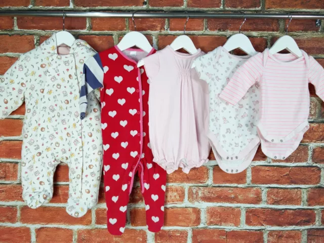 BABY GIRL BUNDLE AGE 3-6 MONTHS NEXT etc ROMPER SLEEPSUIT BABYGROW PRAMSUIT 68CM