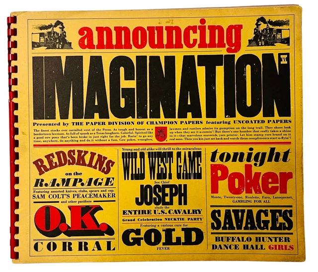 Champion Papers Imagination 70s ヴィンテージ Vintage 1974 Champion Papers, 3 Color Posters, Imagination