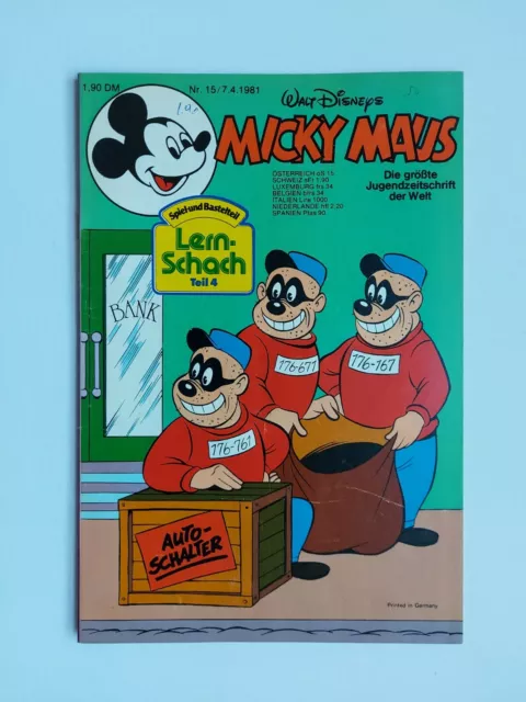 Ehapa - Micky Maus Nr. 15 / 07.04.1981 - Top Zustand / Z1-2 (mit Beilage)