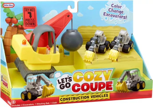Let’s Go Cozy Coupe 3pk Construction Mini Push & Play Vehicle Playset