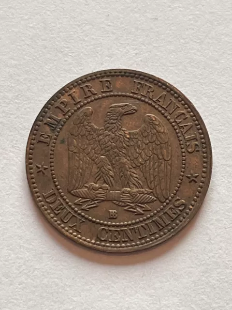 Monnaie France 2 Centimes 1862 Petit BB Napoléon III Tête Laurée (158-7/P24/N8)