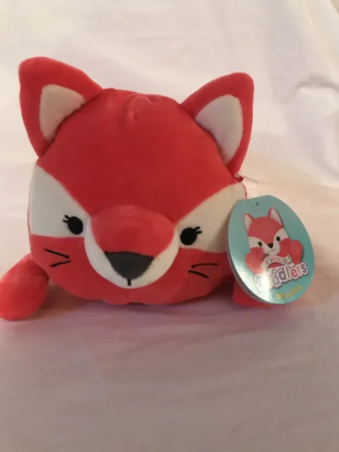 NWT Kellytoy Squishmallow Cuddlers Fifi Red Fox 9" Stackable Laying Plush