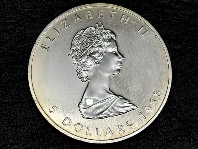 1988 moneda de plata fina de 0,9999 Canadá hoja de arce de 1 oz