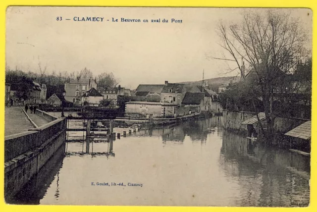 cpa Bourgogne 58 - CLAMECY (Nièvre) Le BEUVRON en aval du PONT Ecluse lavoirs