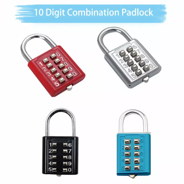 Security 10 Digit Combination Security Padlock Luggage Lock Travel Suitcase Code