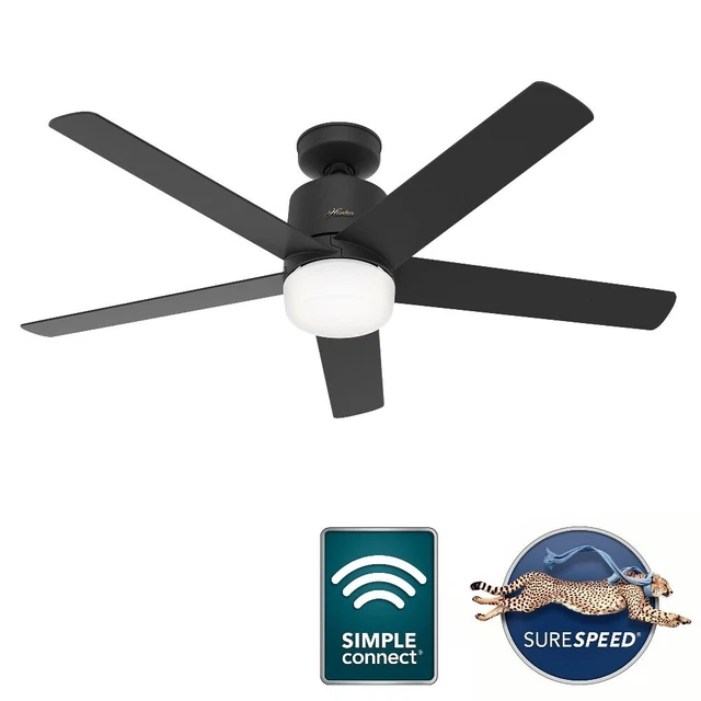 Hunter Fans - Stylus-5 Blade WiFi Ceiling Fan with Light Kit and Handheld Remote