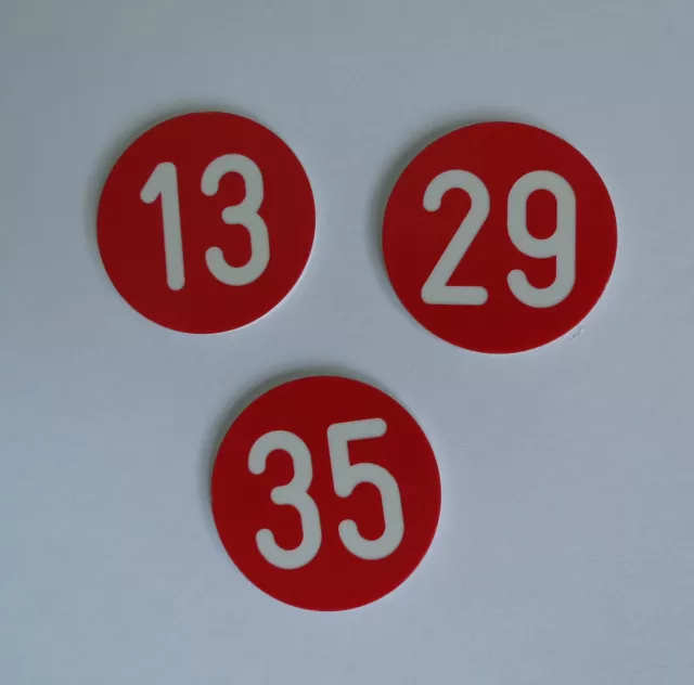 PVC / Kunststoff Nummernschilder Zahlenmarken Ziffernschilder 80mm
