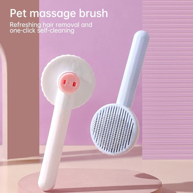 Pet Hair Remover Dog Cat Comb Grooming Massage Deshedding Self Cleaning Brush 2