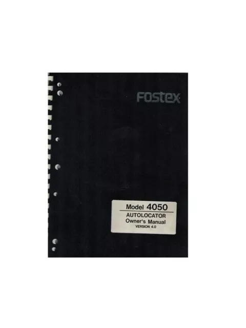 Fostex Autolocator 4050 V. 4.0 Manuale In Inglese 2