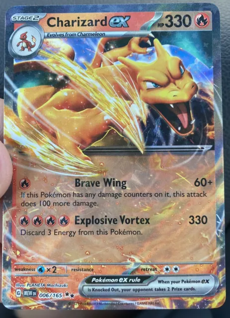 Pokemon Cards Charizard EX 006/165 Scarlet And Violet 151 English NM Pack Fresh
