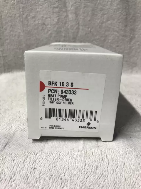 Emerson BFK-163S Heat Pump Filter Drier 3/8” ODF Solder #36B0003N01