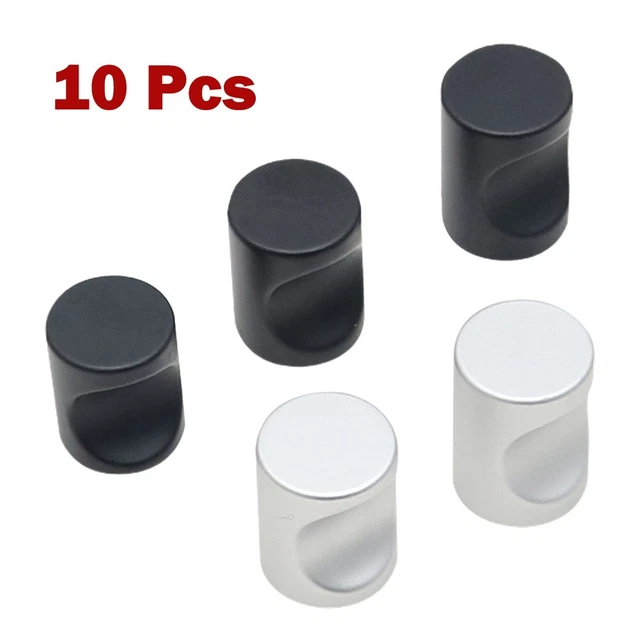 10pc Aluminium Rond Pouce Poign��e Tiroir Garde-Robe Placards Porte Boutons Et