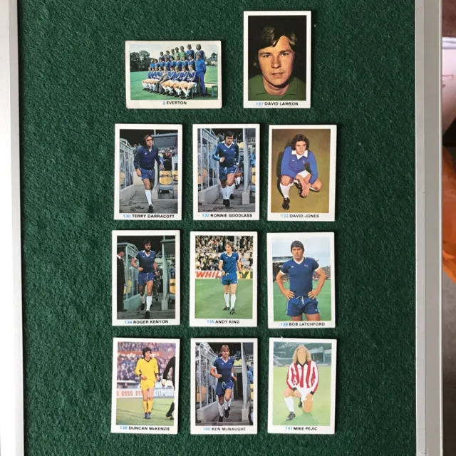 Everton Collectable FKS Soccer Stars 1977 / 78 Football Stickers.