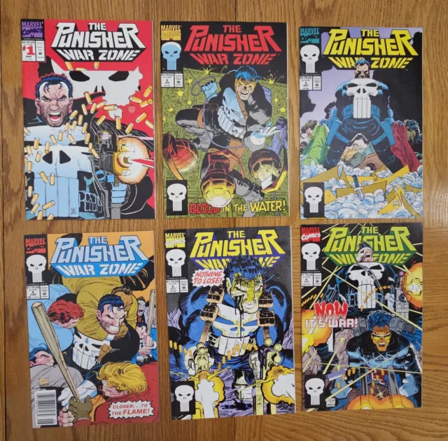 Punisher War Zone #1-6 Marvel Comics Lot 1992 art by John Romita Jr.