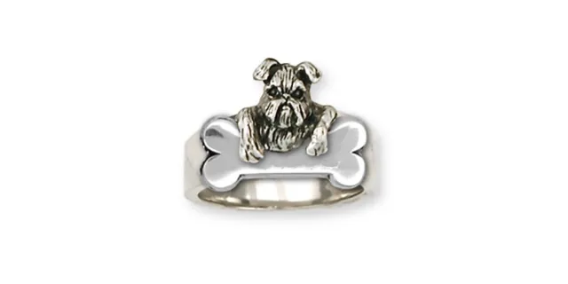 Brussels Griffon Ring Handmade Sterling Silver Dog Jewelry GR39-R2