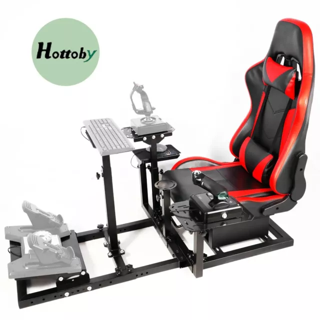 Hottoby Flight Racing Simulator Cockpit mit Sitz für Hotas Warthog Logitech G29