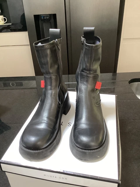 E8 BY MIISTA Oliana Black Boots size 38 UK 5 85.00 PicClick UK