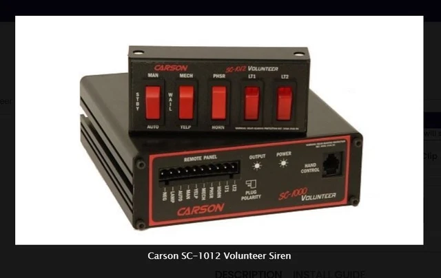 Carson SC-1012 Volunteer 100-watt siren with light control