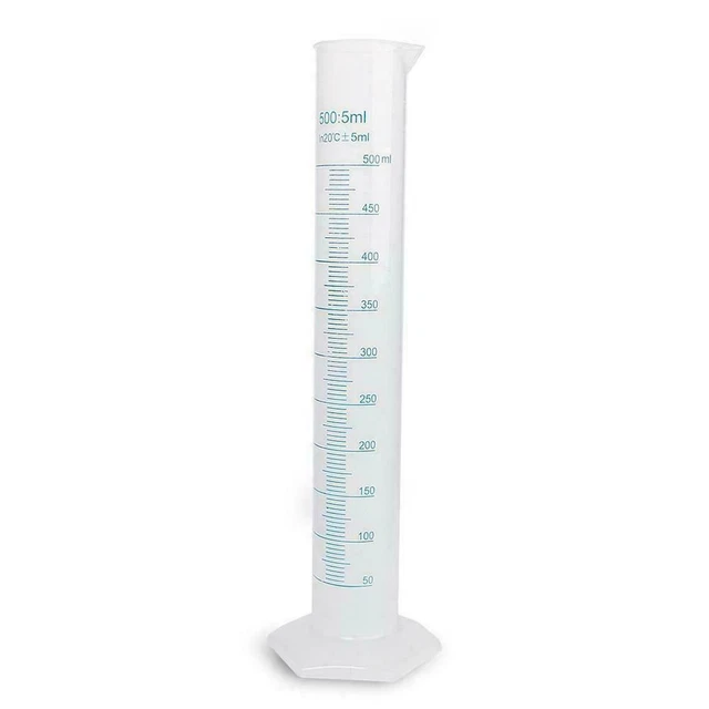 500ml Measuring Cylinder Plastic Graduated Laboratory CS new X New Liquid Y1S6