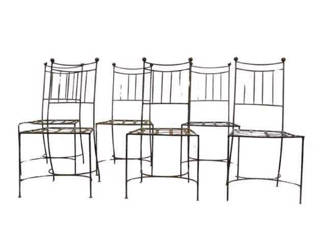 Série de 6 chaises de jardin fer forgé  Tino Rossi