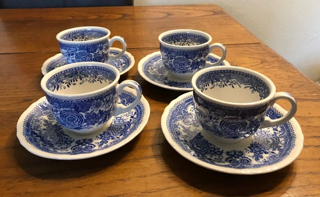 Villeroy Et Boch   Burgenland  4 Tasses A Cafe  Et Sous Tasses  -3-