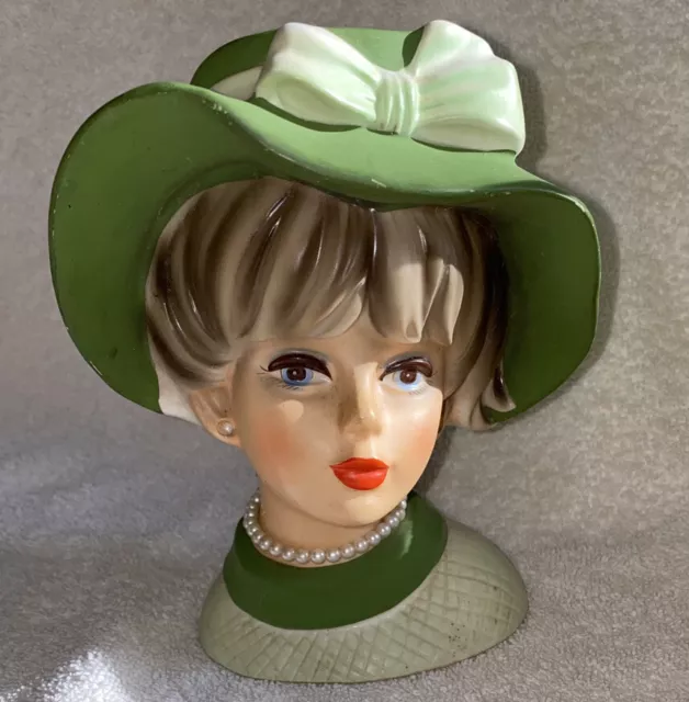 VINTAGE LADY HEAD VASE BY NAPCOWARE 6” tall BEAUTIFUL CONDITION ...