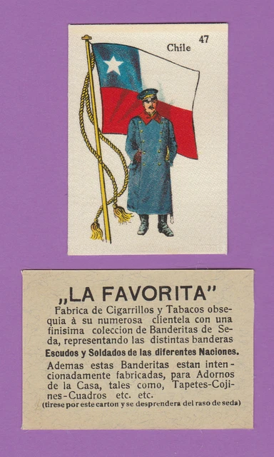 La Favorita (Canary Islands) - Scarce Silk Flags & Soldiers Card - Chile
