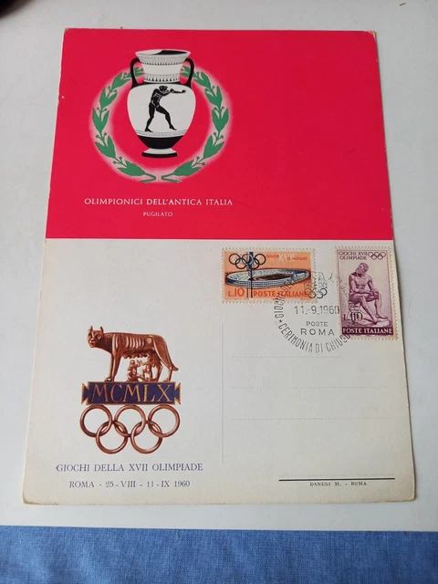 Cartolina N° 2 Doppia Olimpiadi 1960 Pugilato