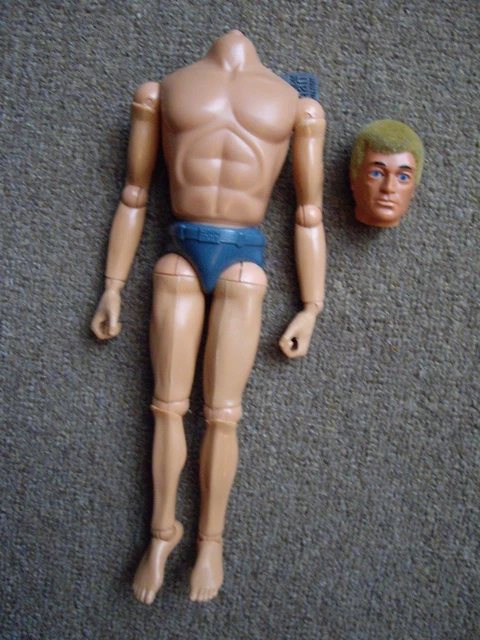 VINTAGE BLUE PANTS Action Man With Blonde Hair Eagle Eyes: He's