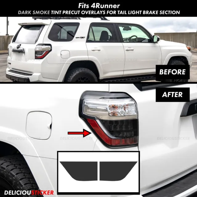 For 2015-2024 4Runner Smoke Tail Light Rear Overlay Tint Decal Precut Vinyl ppf