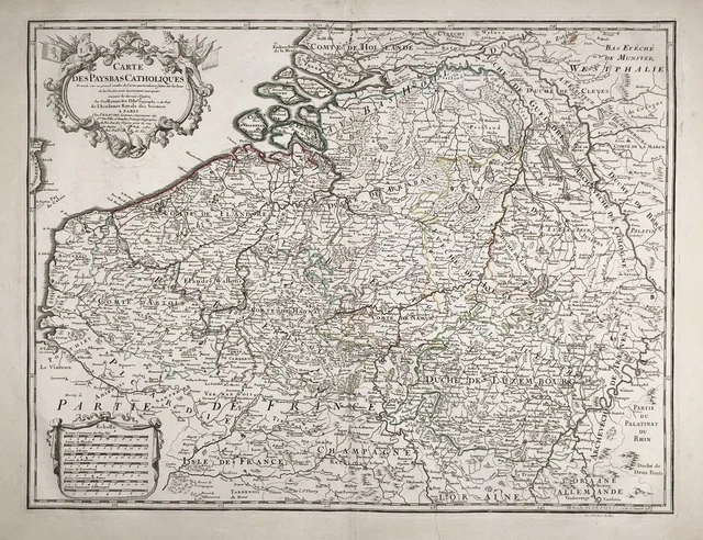 Belgien Belgique Holland Luxemburg Belgium carte map Karte Delisle 1780