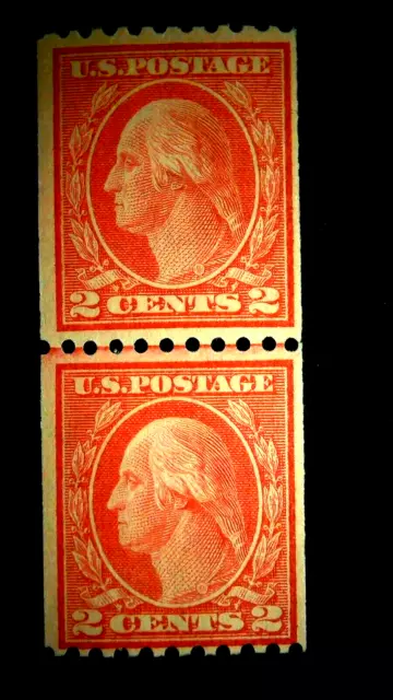 U S Stamps Scott 450 two cent Washington joint line pair MNH cv 550.00  B