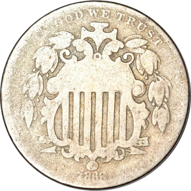 1868 5C Shield Nickel Good K16468