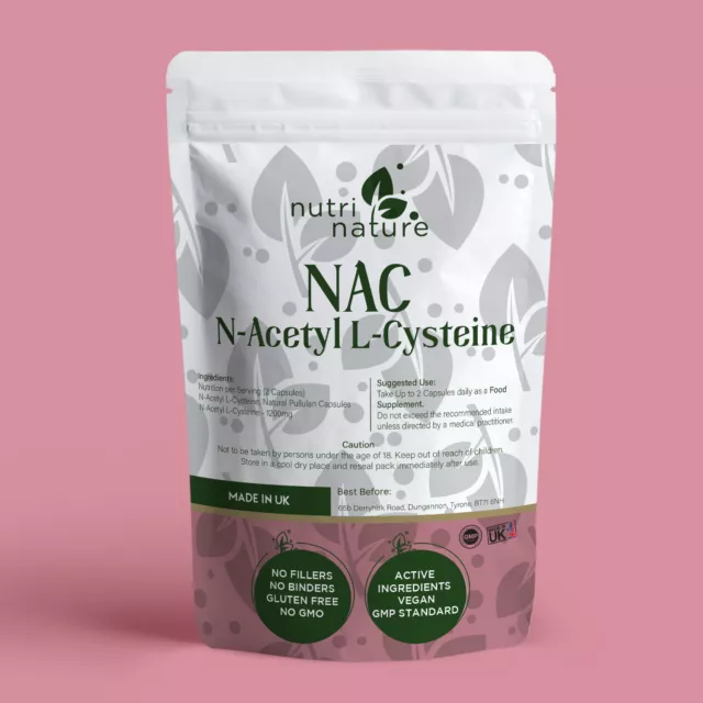 NAC N-Acetyl- Cysteine 1200mg daily dosage*  Amino Acid Capsules -Antioxidant