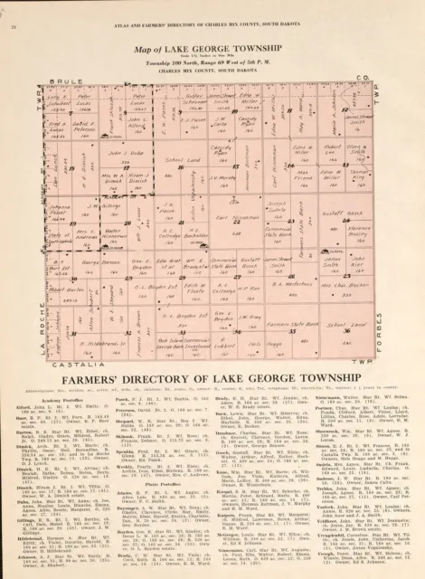 1931 CHARLES MIX COUNTY  Atlasplat map SOUTH DAKOTA GENEALOGY Land DVD P158