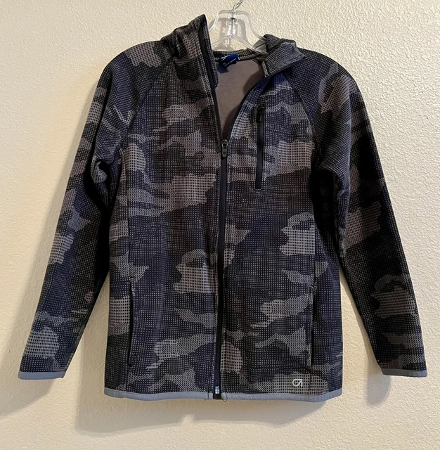 YOUTH BOYS XL ~ Gap Fit Hooded Activewear Hoodie Track Jacket ~ Lightweight Camo